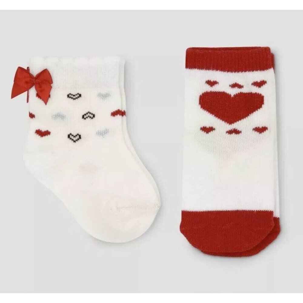 NEW Carter's Just One You Baby Girl 0-6 Month 2-Pair Pack Valentine's Day Socks